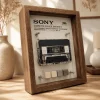 img_1755 Sony Walkman WM-EX615 Cassette Frame - restored vintage audio player in wooden display frame
