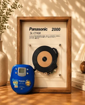 img_1810 Panasonic SL CT430 CD Frame restored vintage audio player in wooden display frame