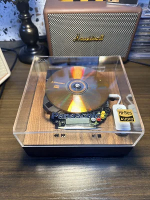 Panasonic SL-S230 CD Frame — restored vintage CD player in an acrylic display case, ID: attachment_alt