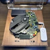 Panasonic SL-S230 mechanism Panasonic SL-S230 — close-up of the rebuilt CD mechanism in the walnut display frame