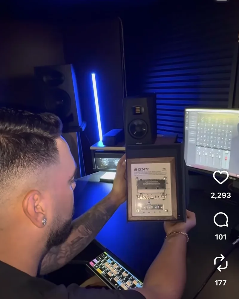 Musician Josele Marin unboxing the Sony Walkman WM-EX610 cassette frame in his studio